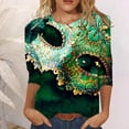 thumbnail image 2 of PMUYBHF T-Shirt Imprimé Joyeuses Fêtes Manches 3/4 Col Rond Blouse 892 m, 2 of 5