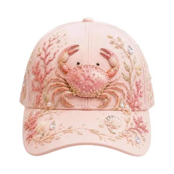 3D Ocean Creatures Embroidery Cap, 2026 New Adjustable Cotton Baseball Cap with Raised Embroidered Sea Animal for Man Woman