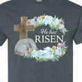 thumbnail image 4 of Inktastic Easter He Has Risen with Cross and Flowers T-Shirt, 4 of 5