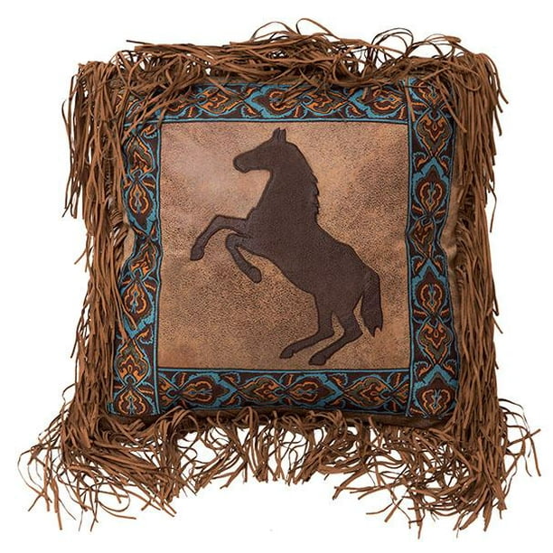 Carstens Rearing Horse Western Throw Pillow 18" x 18"
