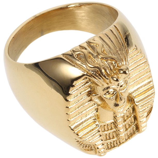 Anillo de dedo de moda Anillo con temática egipcia de acero inoxidable para hombres Anillo de dedo de moda Anillo de dedo decorativo Adorno Anillo de dedo elegante para hombres
