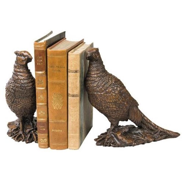 Bookends Bookend Standing Pheasant Birds Cast Resin New HandCast Hand