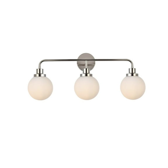 Hanson 3 lights bath sconce in polished nickel with frosted shade