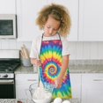 thumbnail image 4 of Colorful Rainbow Tie Dye Spiral Pattern Kids Aprons for Girls and Boys,Adjustable Neck Strap Toddler Aprons for Kids Cooking Baking, 4 of 6