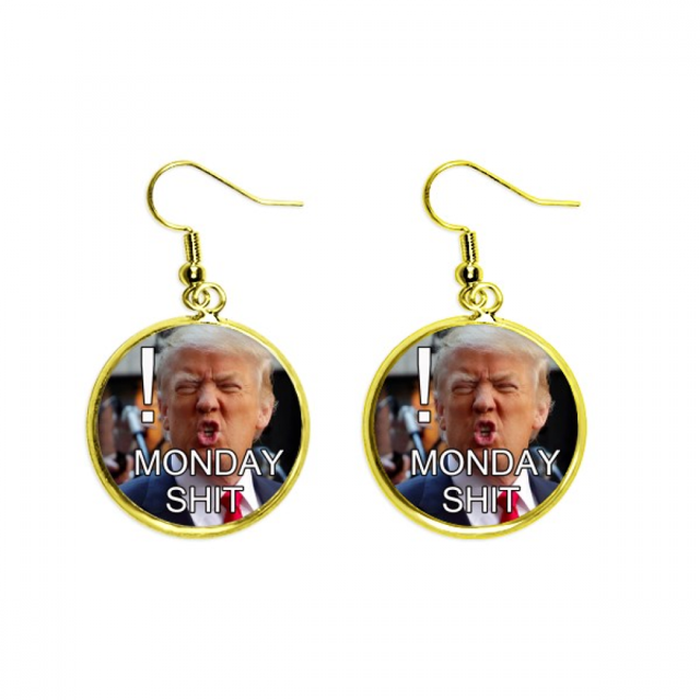 América Presidente ridículo Trump imagen Ear Dangle Golden Drop Earring Jewelry Mujer Unbranded M