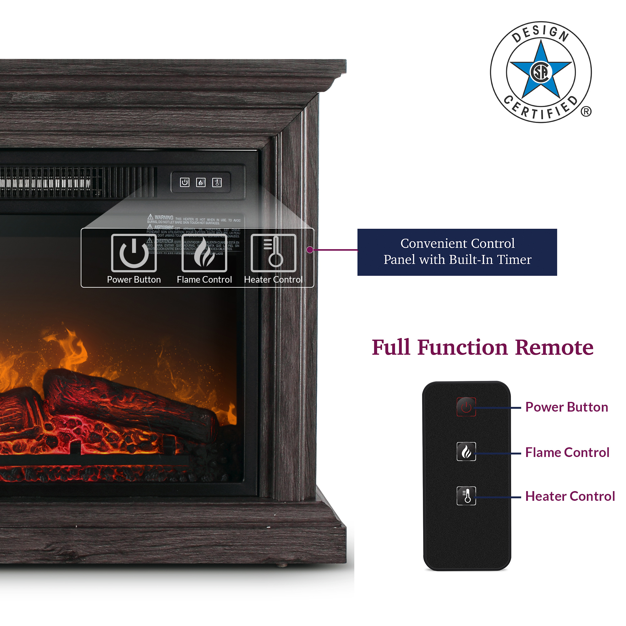 高級ブランド BELLEZE 36 Electric Fireplace Heater, 1400 W Wall Mounted with  Remote Control, Freestanding Heater Adjustable Flame C並行輸入 richcoint.com
