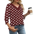 thumbnail image 3 of Plebaso Women's Tops 3/4 Length Sleeve V Neck Tunic Tops for Women Lightweight Casual Loose T-Shirts, 3 of 7
