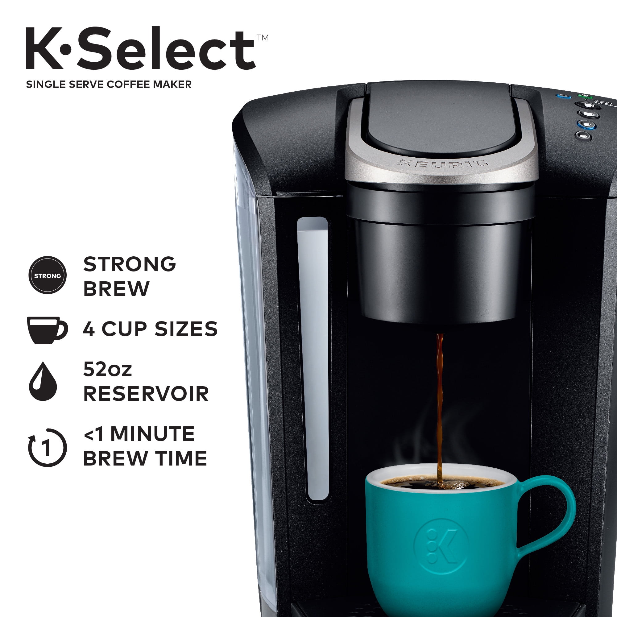 Keurig K-Select Matte Black Single Serve Coffee Maker with