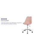 thumbnail image 2 of Aurora Series Mid-Back Pink Fabric Task Office Chair with Pneumatic Lift and Chrome Base, 2 of 9