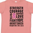 thumbnail image 4 of Inktastic Breast Cancer Awareness Strenght Courage Support Love Boys or Girls Toddler T-Shirt, 4 of 5