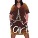 thumbnail image 1 of Vestidos holgados de bolsillos con mangas largas ropa de verano vestidos de gala Torre EIFFEL de París Pop Art, 1 of 7