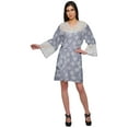 thumbnail image 2 of Moomaya Printed Cotton Venice Lace Bridesmaid Robe Short Robes For Women, 2 of 6