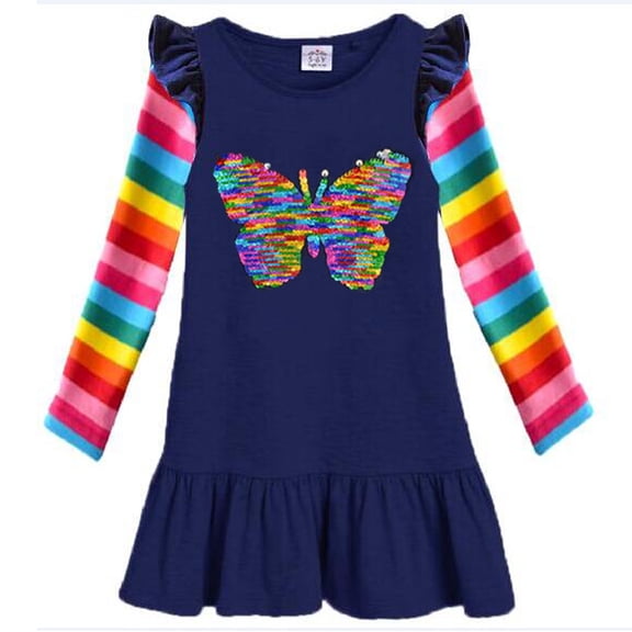 VIKITA Winter Toddler Girl Clothes Long Sleeve Girls Dresses for Kids Lh5880 3-4 Years