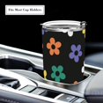 thumbnail image 4 of 12 Oz Stainless Steel Vacuum Insulated Tumbler Cute Colorful Flowers Black Cartoon Coffee Cup with Lids and Straw Double Wall Water Travel Mug for Hot and Cold Drinks for Home Office, 4 of 5
