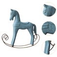 thumbnail image 6 of deevoka Rocking Horse Statue Centerpiece Rocking Horse Figurine for Office Desk Blue, 6 of 9