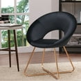 thumbnail image 3 of Duhome Elegant Lifestyle Accent Chair with Gold Metal Legs Modern Velvet Vanity Chair for Living Room Bedroom Black, 3 of 5
