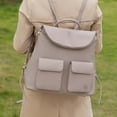 thumbnail image 3 of MKF Collection Natalie Women’s Multi-Pocket Backpack, Stylish Vegan Leather Shoulder Bag, Travel Bag, School Bag, Work Bag, Casual Everyday Bag, Lightweight Organizer Backpack by Mia K, 3 of 6