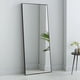 thumbnail image 1 of Espejo de cuerpo entero, espejo de pared, 65 x 22 pulgadas, marco de aluminio ultrafino, colgado o apoyado en la pared, espejo de tocador, espejo rectangular grande para dormitorio,Black-with Stand, 1 of 2