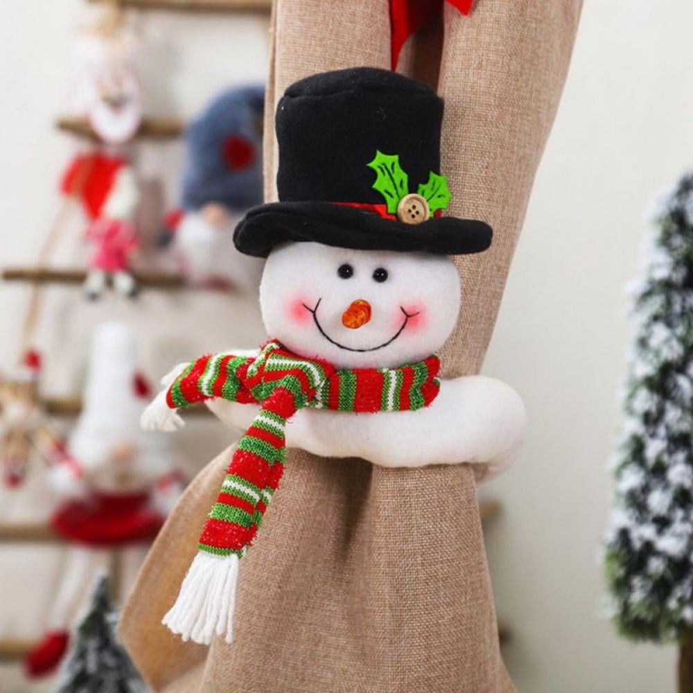 Christmas Xmas Decor Holdback Santa Buckle Holder Tieback Snowman Curtain 