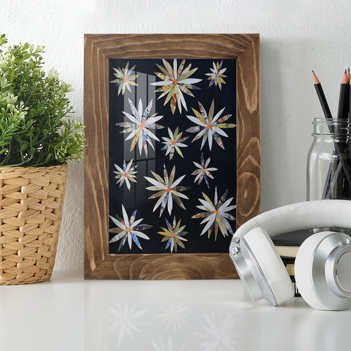 Starburst Too I - Framed Print w/glass - Walnut