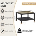 thumbnail image 2 of Leumius Modern Square Coffee Table, 27.6" Crisp Metal Frame, Luxe Gold Glass Top for Living Room Office Black, 2 of 8