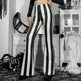thumbnail image 2 of Odeerbi Pants for Women 2025 Casual Pants Trendy Striped Printed High Waist Flare Pants Black, 2 of 9