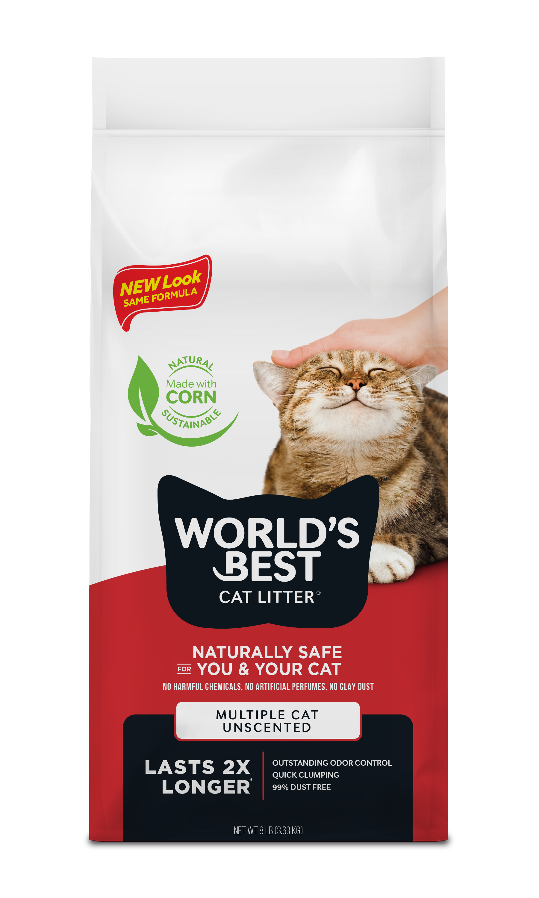 World's Best Cat Litter Multiple Cat Unscented, 8 lb photo 1