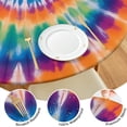 thumbnail image 4 of Rainbow Tie Dye Mandala Pattern Round Fitted Tablecloth with Elastic Edge,Dining Table Cover Waterproof,Outdoor Round Tablecloth for Camping,Dining,Indoor and Outdoor, 4 of 7