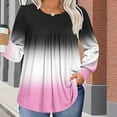 thumbnail image 5 of Heisall Womens Plus Size Tops Long Sleeve Round Neck Loose Casual Ombre T-Shirts Home Daily Wear, 5 of 6