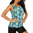 thumbnail image 2 of Balery Penguins Camiseta sin mangas estampada ligera para mujer, tops de entrenamiento sin mangas, camisetas de yoga transpirables de secado rápido.-Small, 2 of 7