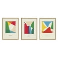 thumbnail image 2 of Kate and Laurel Sylvie Bright Modern Colorful Abstract Series Framed Canvas Wall Art Set by Amber Vittoria, 3 Piece Set Natural, Modern Geometric Three-Piece Wall Art Set, 2 of 6