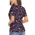 thumbnail image 3 of Vsdgher Lavender Flowers Women Shirts V Neck Short Sleeve Tops T-Shirt Basic Tees, S to 3XLMedium, 3 of 5