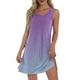 thumbnail image 2 of GXIPO Swim Dress for Women Swimwear Hollow Out Sleeveless Bathing Suit Cover Up Bikini Beach Cover Up Casual Loose Tie Dye Sundress Womens Summer Dresses with Pockets Light Purple XL, 2 of 9