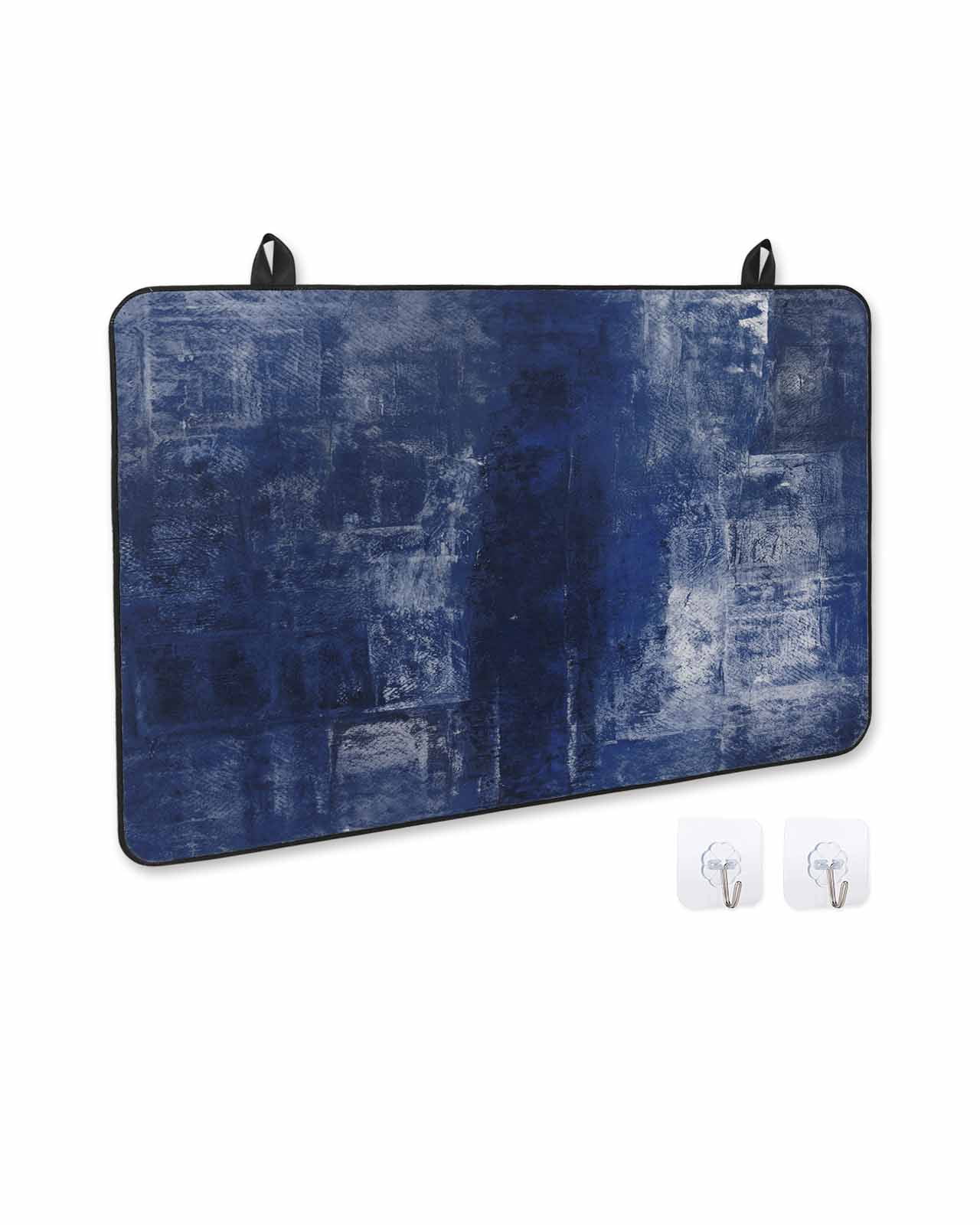 nqOlkjepod Large Induction Cooktop Protector Mat 36"x21", Navy Blue Stove Top Covers for Electric Stove, Retro Oil Painting Modern Abstract Art Aesthetics Stove Burner Cover Mats Stove Cover