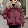 thumbnail image 2 of Winter Warm Coats for Womens Fashion Plus Size Long Sleeve Hoodless Solid Color Zipper Pocket Top Casual Coat, 2 of 3
