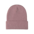 thumbnail image 6 of dianhelloya Unisex Autumn Winter Solid Color Knitting Hat Beamless Thickened Beanie Hat Men Women Warm Hat Fashion Accessories Navy Blue, 6 of 8