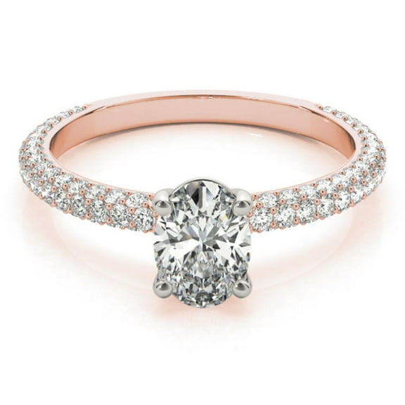 Oval Cut Solitaire With Accents Engagement Ring 925 Silver