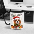 thumbnail image 5 of Merry Christmas Santa Cavalier King Charles Spaniel Scarf Twinkling Lights Xmas Holiday 11oz Accent Two-tone Mug Dog Lover Gifts Coffee Tea Cup - 00022, 5 of 5
