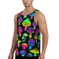 thumbnail image 2 of Gaeub Bright Mushrooms Men's Athletic Tank Top, Workout Sleeveless Shirts, Running Tank Tops for Gym, Running, Training - Large, 2 of 9