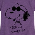 thumbnail image 3 of Peanuts - Cool Joe Keep On Smiling - Youth Girls Short Sleeve Tee, 3 of 6