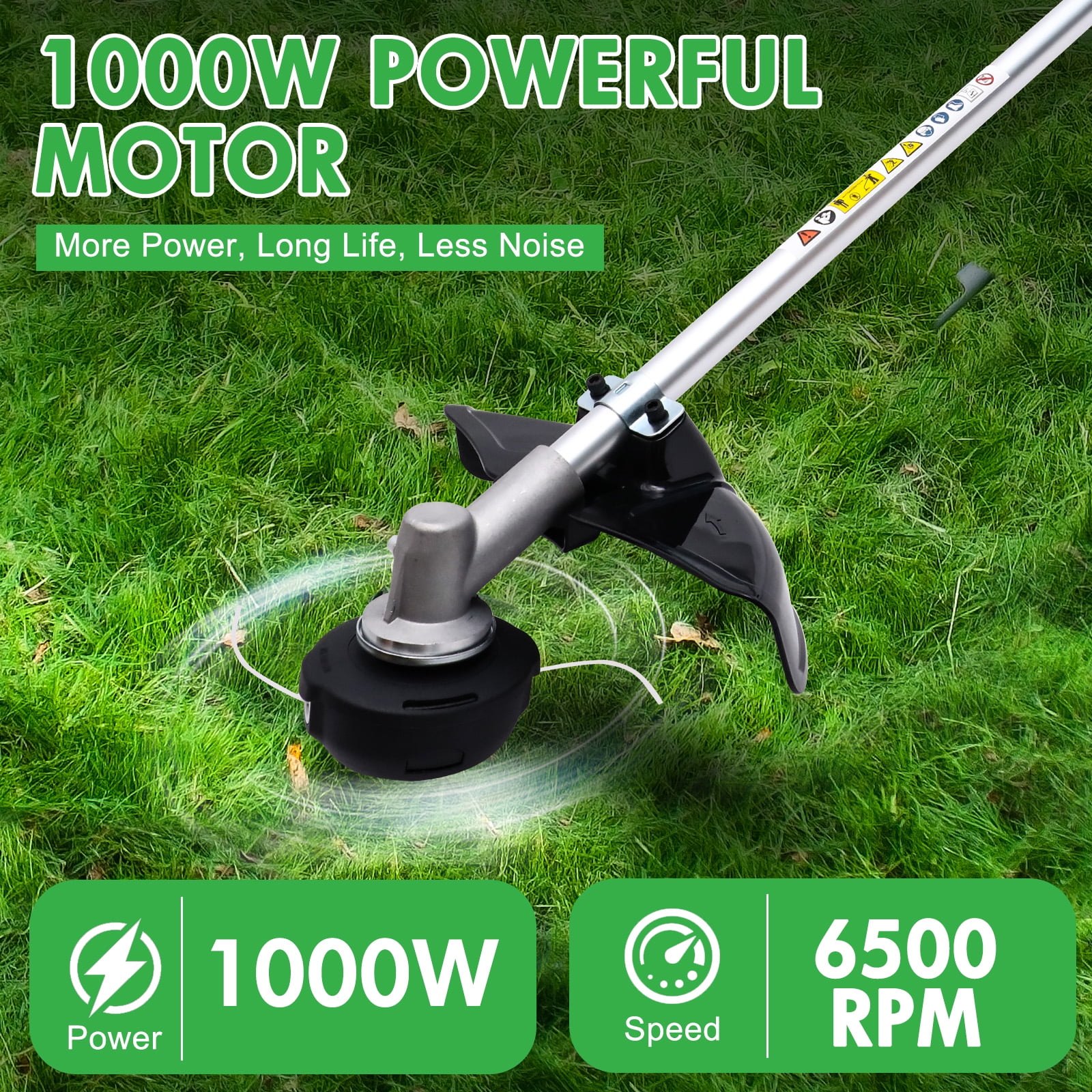 BAOKALER 40V Shaft String Trimmer with Outrunner Brushless Motor, 4AH 10C Battery and Charger, Line Bump Feed System