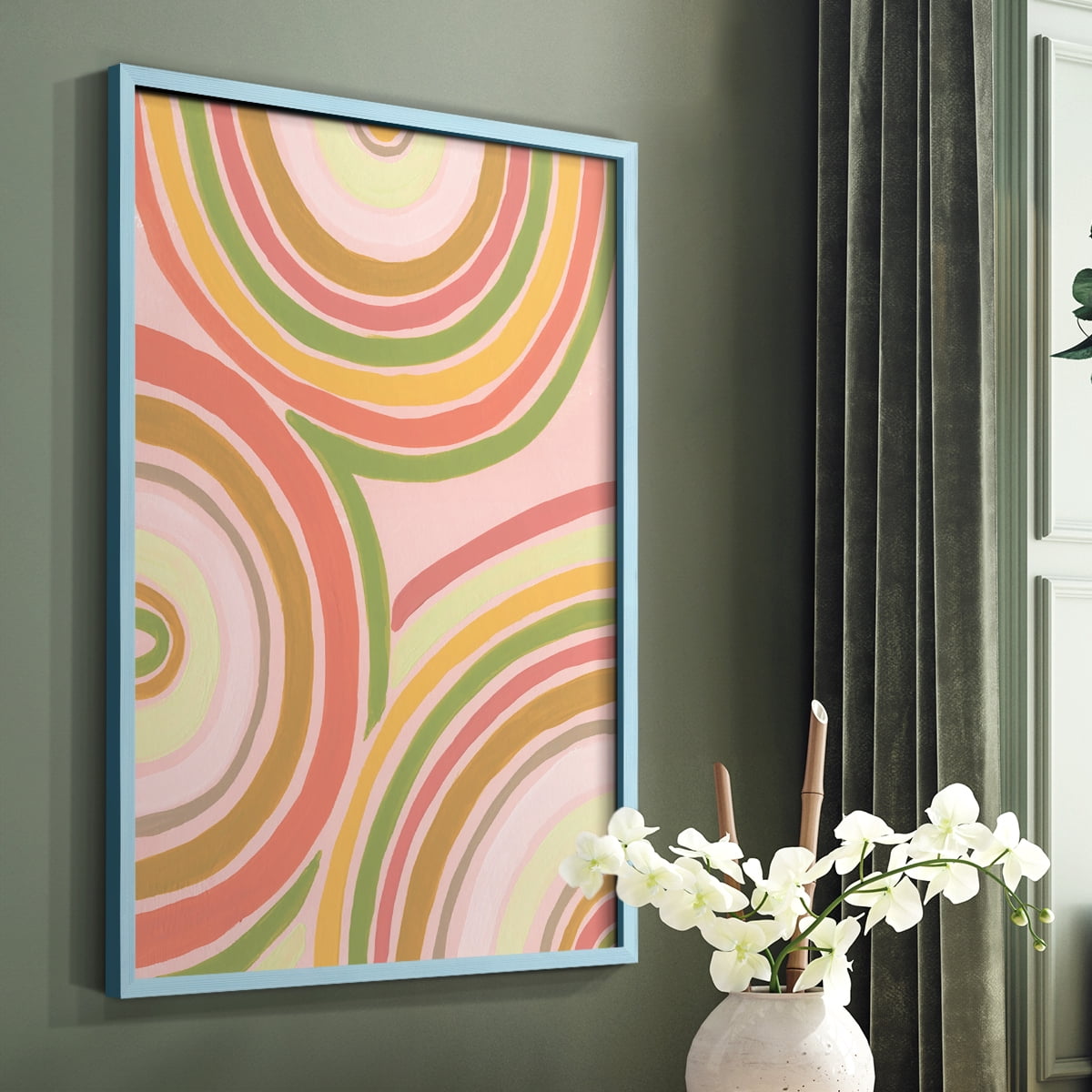 Abstract Rainbow II in Paper Solid Wood 11 x 14 Framed Print