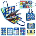 thumbnail image 1 of Montessori Busy Board Toddlers Preschool Early Learning Sensory Toys Cognitive Weather Color Shape Animal Math Body, 1 of 6
