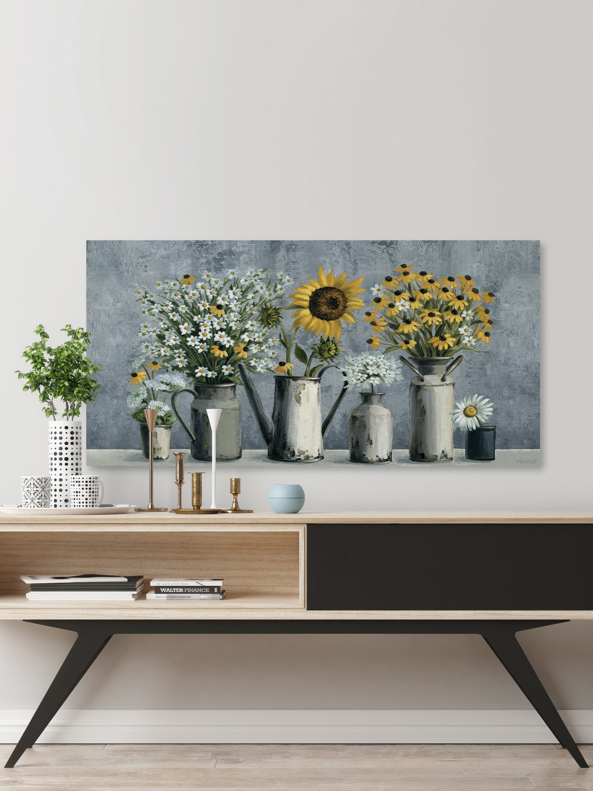 Marmont Hill Eccentric Sunflower Canvas Wall Art, 18" x 36"