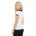thumbnail image 4 of YEMAK Women's Pointed Collar Cat Tea Cup Short Sleeve Pullover Sweater MK3591CAT-IVORY/BLACK-M, 4 of 5