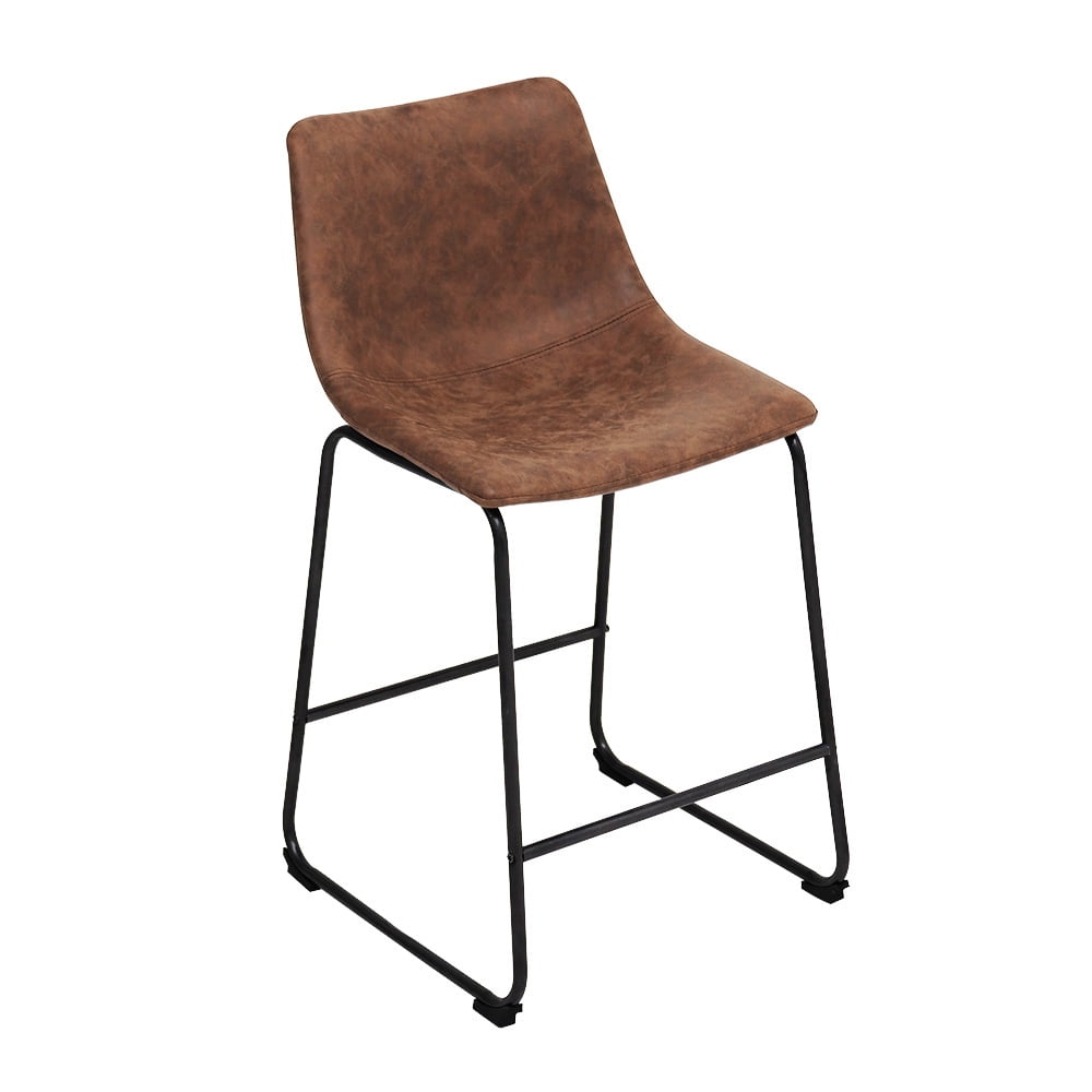 Abble 24" Camel Faux Leather Counter & Bar Stool(Set of 2)