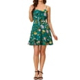thumbnail image 1 of INSPIRE CHIC Women's Spaghetti Strap Bowknot Lemon Dotted Dresses, 1 of 6