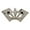 Dual Aces Lucky Las Vegas Bride Silver Metal, variant on Royal Crown Belt Buckle Rock Rebel Logo Iced New Bling Silver Metal Bride Costume