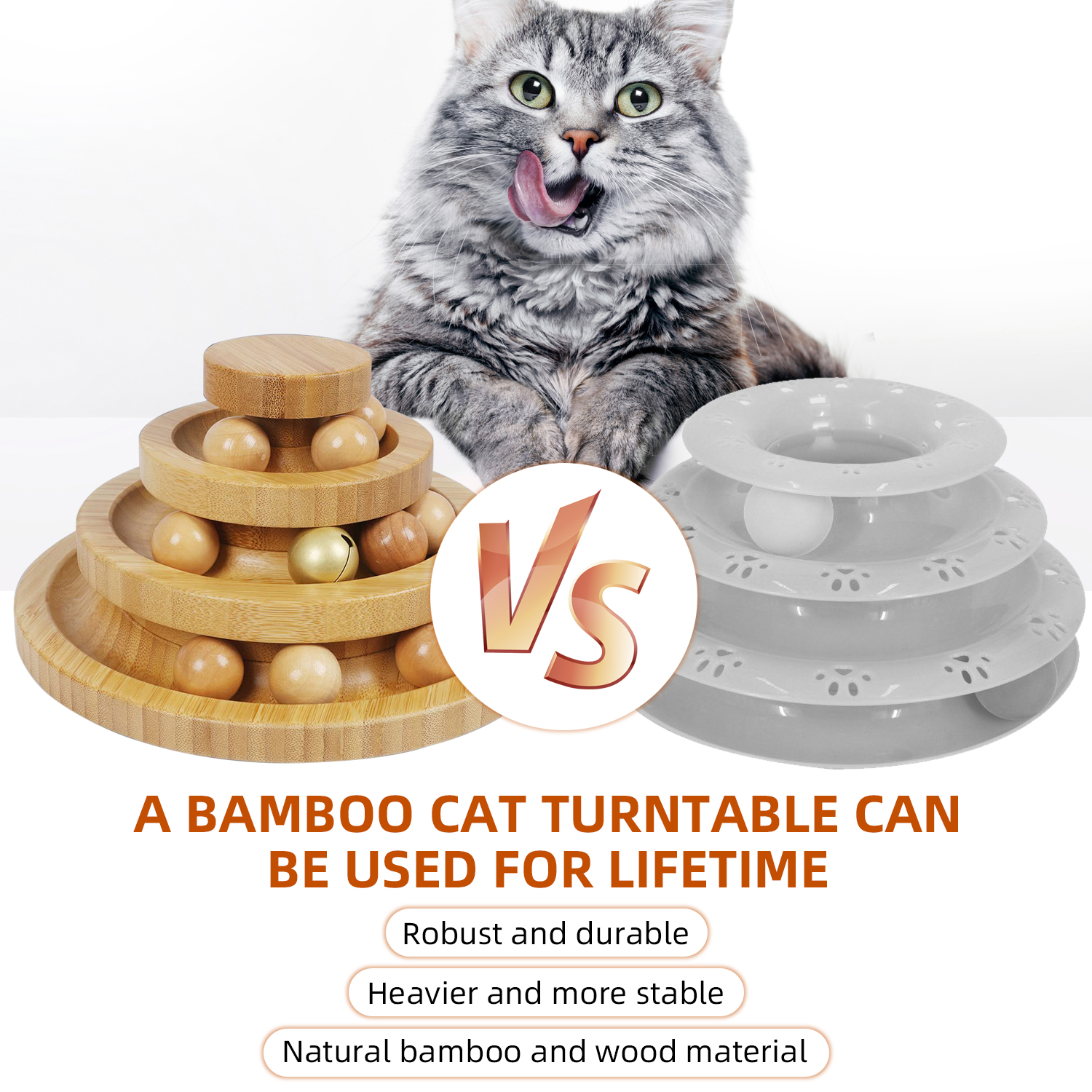 DoogCat 3 Level Cat Ball Tower Interactive Kitty Toys Roller with Play Bells for Mental Physical Exercise Walmart
