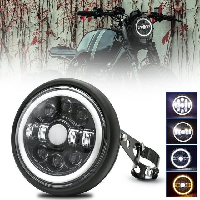 Faro LED Abanopi Faro de Motocicleta 7 Pulgadas con Carcasa y Señal de Giro